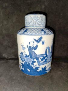 boite à the decor scene de vie dorigine chinoise en bon etat