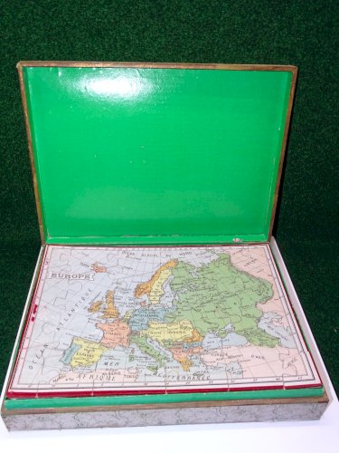 -BOITE ANCIEN ATLAS GEOGRAPHIQUE DANS SA BOITE PLANCHES PUZZLES  JL PARIS   D