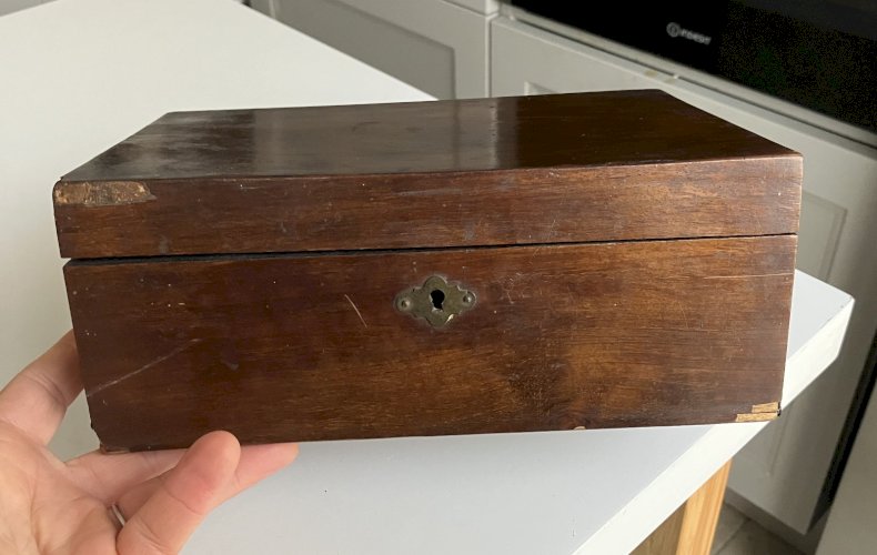 boite ancienne plaquage acajou