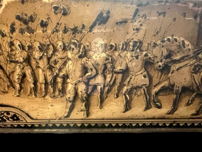 Boîte biscuit ancienne Huntley & Palmer Art Nouveau 1900 Queen Elizabeth Vintage