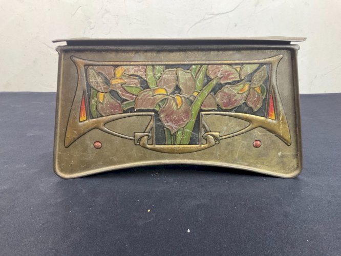 Boîte biscuits OLIBET tôle lithographiée gaufrée ,Exposition Universelle 1900