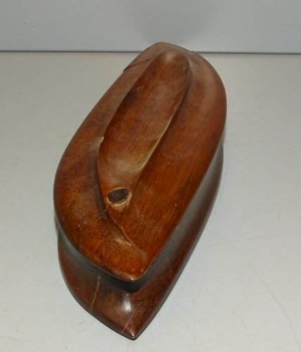 -BOITE BOIS EN FORME DE COSSE de FRUIT EXOTIQUE COLLECTION VITRINE DECO    D