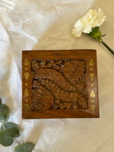 Boîte bois laiton ancienne