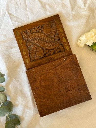 Boîte bois laiton ancienne