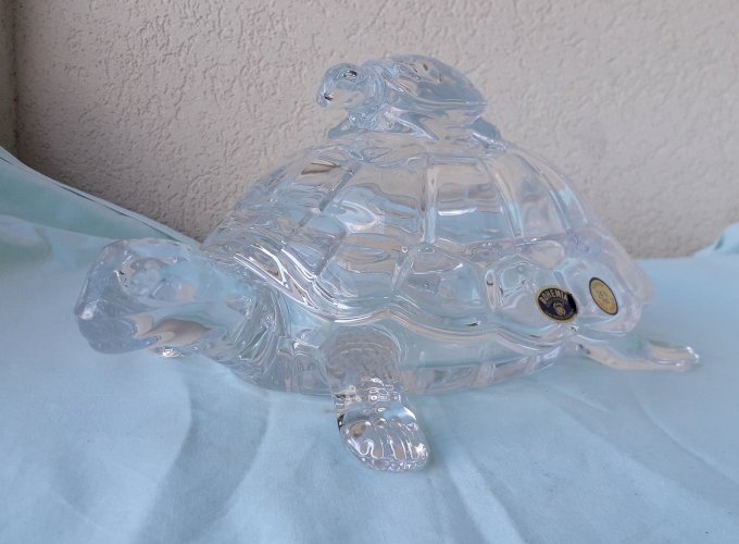 Boite bonbonnière tortue en cristal