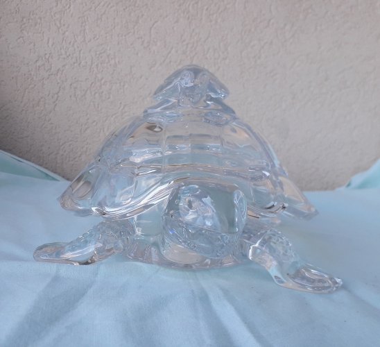 Boite bonbonnière tortue en cristal