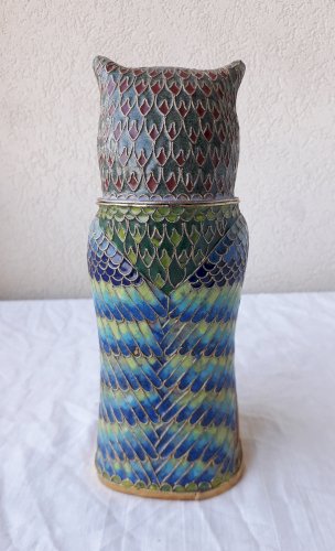 Boite chouette en émaux cloisonnés