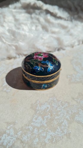 Boite cloisonnée - émaillée - pilulier