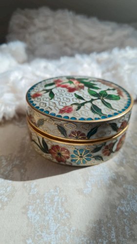 Boite cloisonnée - émaillée - pilulier