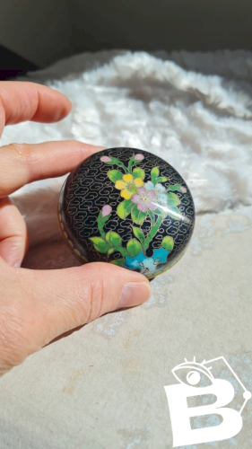 Boite cloisonnée - émaillée - pilulier
