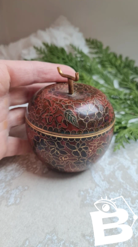 Boite cloisonnée - pomme - émaillée