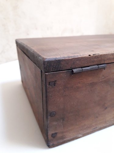 boite coffret bois ancien 46,2x19,3cm compartimentée pêche rangement ref618