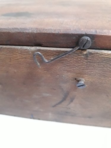 boite coffret bois ancien 46,2x19,3cm compartimentée pêche rangement ref618