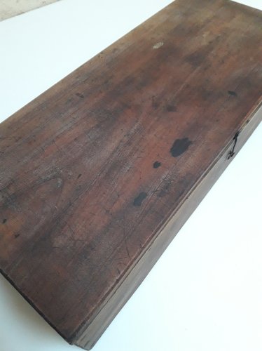 boite coffret bois ancien 46,2x19,3cm compartimentée pêche rangement ref618