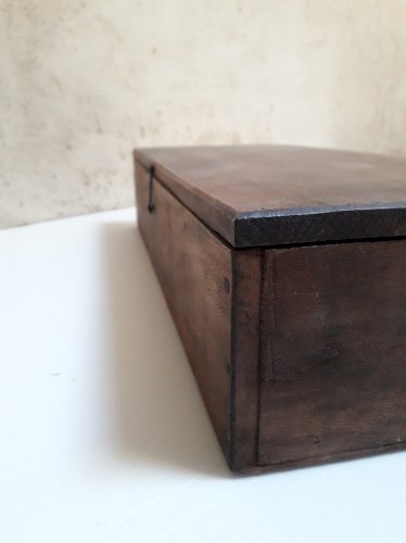 boite coffret bois ancien 46,2x19,3cm compartimentée pêche rangement ref618