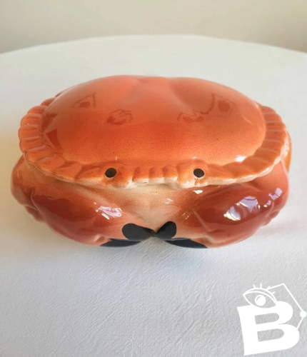 Boîte crabe en barbotine vintage