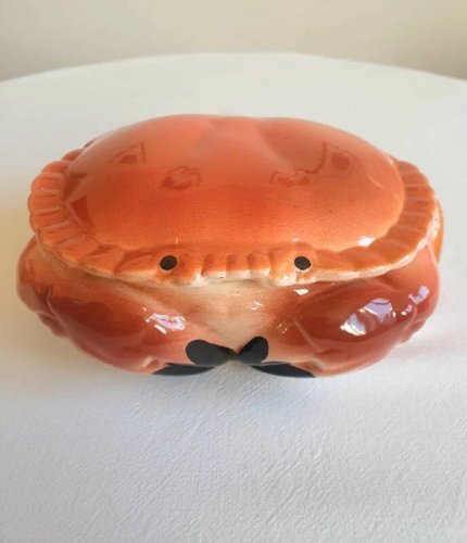 Boîte crabe en barbotine vintage