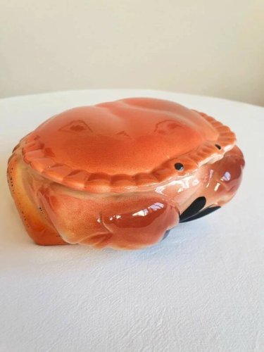 Boîte crabe en barbotine vintage