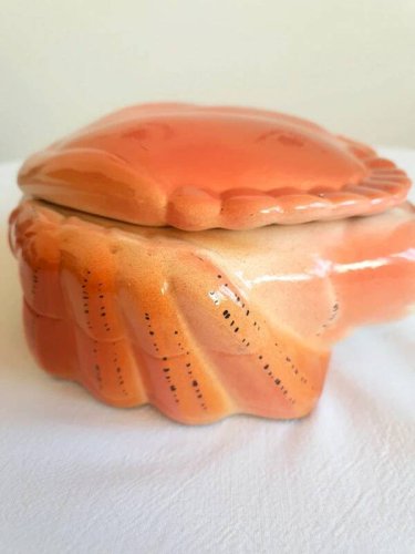 Boîte crabe en barbotine vintage