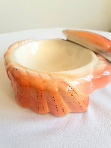 Boîte crabe en barbotine vintage