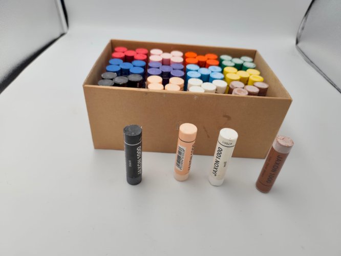 Boîte de 48 pastels à l’huile Jaxon 1000 – Couleurs assorties – Art, dessin, beaux-arts – Vintage ou neuf