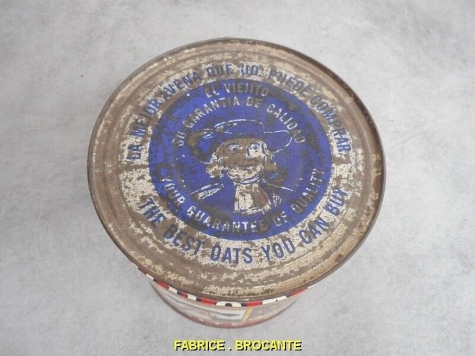 BOITE DE CONSERVE ANCIENNE QUAKER WHITE OATS