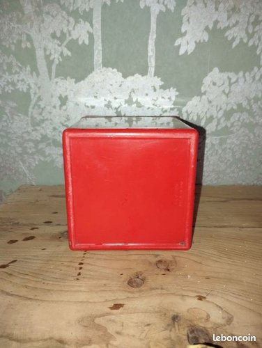 Boîte de voyage maquillage vintage années 70 – Made in Japon – plastique dur – rare orange et beige – très bel état