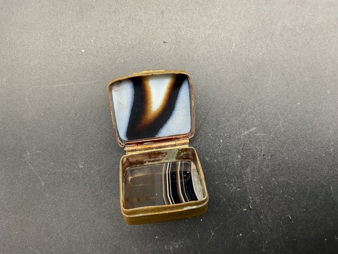 BOITE en Agate XIXème  Coffret pilulier Napoléon III