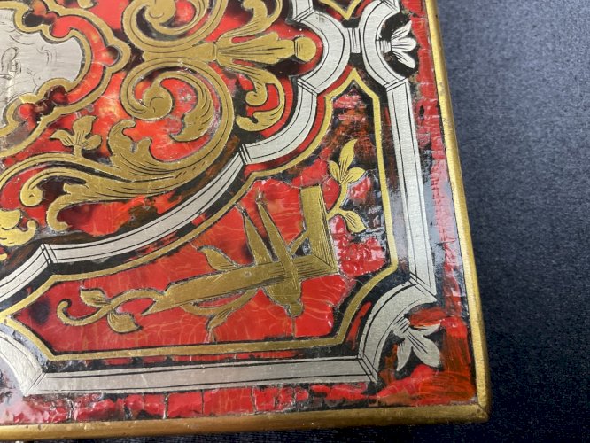 BOÎTE en Marqueterie Boulle Coffret Napoléon III  XIX -XX FRANC MAÇONNERIE