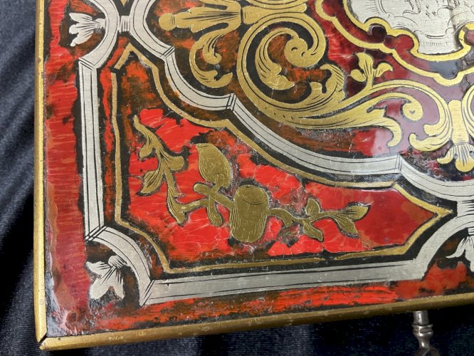 BOÎTE en Marqueterie Boulle Coffret Napoléon III  XIX -XX FRANC MAÇONNERIE