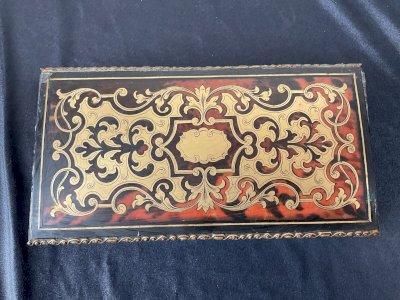 BOÎTE en  Marqueterie Boulle Coffret Napoléon III  XIX -XX Siècle .