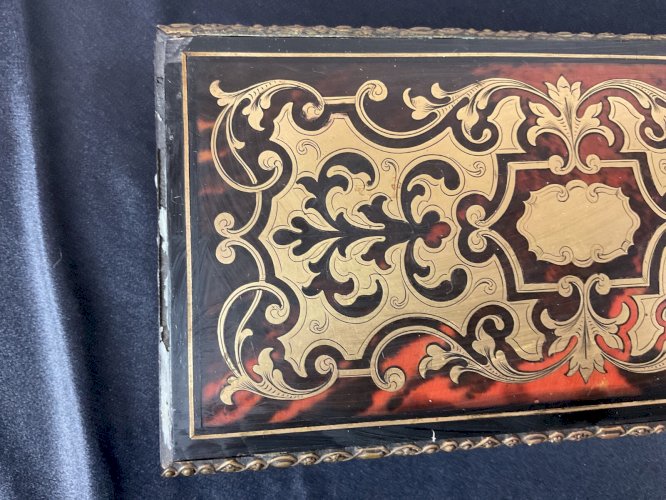BOÎTE en  Marqueterie Boulle Coffret Napoléon III  XIX -XX Siècle .