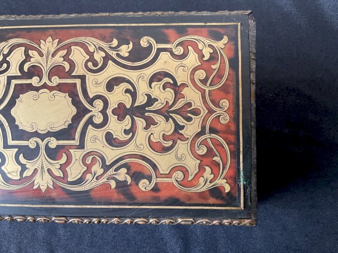 BOÎTE en  Marqueterie Boulle Coffret Napoléon III  XIX -XX Siècle .
