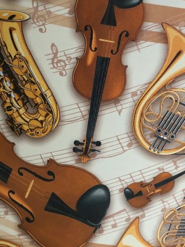 Boîte en métal motifs instruments de musique