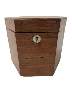 19th century hexagonal walnut box