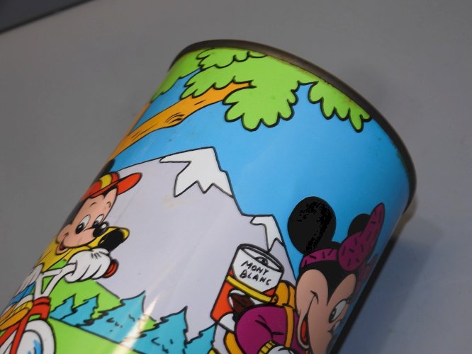 - BOITE MONTBLANC DISNEY MICKEY MINNIE TOLE LITHOGRAPHIEE POT CRAYONS PAILLES  D