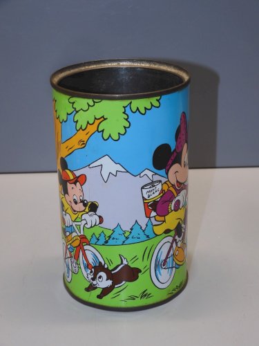 - BOITE MONTBLANC DISNEY MICKEY MINNIE TOLE LITHOGRAPHIEE POT CRAYONS PAILLES  D