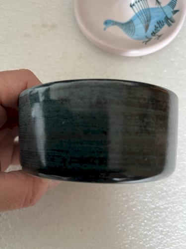 boite pot couvert sucrier Céramique Yvon Roy Décor Oiseau Stylisé  Durtal