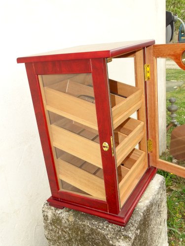 - BOITE PRESENTATION CAVE A CIGARES de MAGASIN BOIS et VERRE COLLECTION DECO D