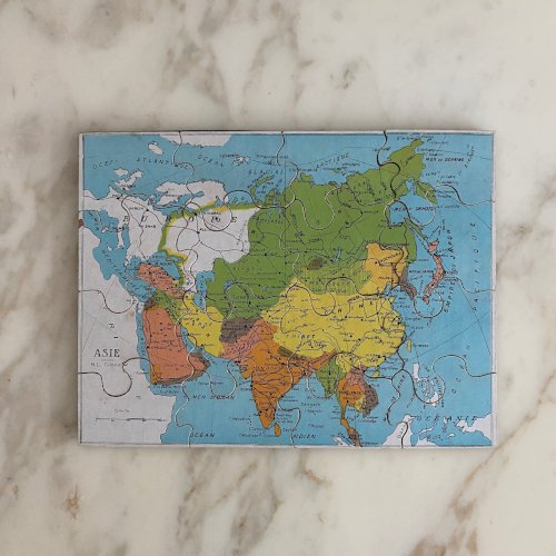 Boite puzzle cartes géographiques XIXe M3727