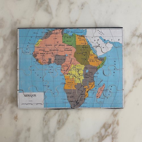 Boite puzzle cartes géographiques XIXe M3727