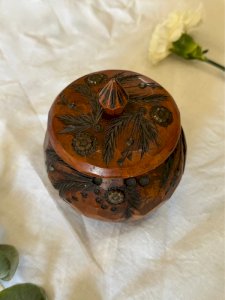 Boîte vintage bois et laiton