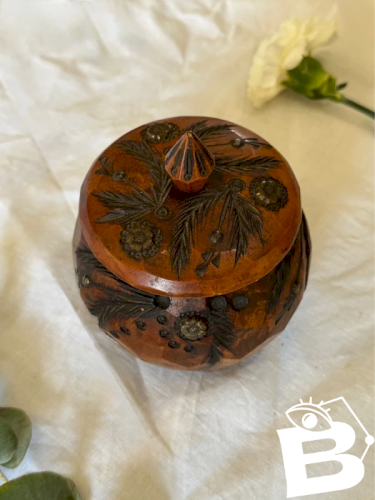 Boîte vintage bois et laiton