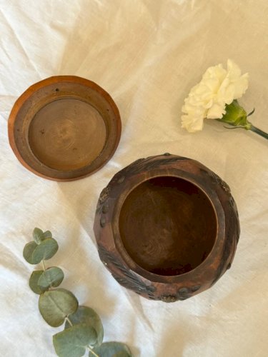 Boîte vintage bois et laiton