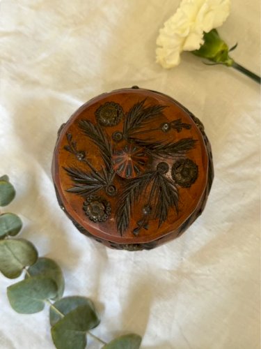 Boîte vintage bois et laiton