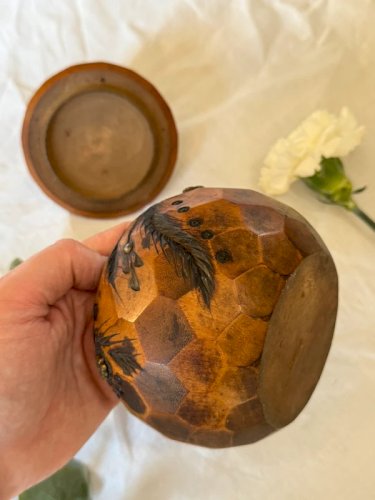 Boîte vintage bois et laiton