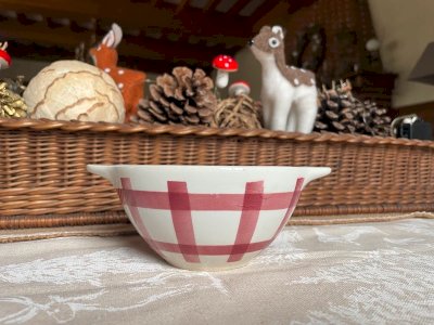 Vintage pink striped bowl