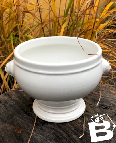 Bol à soupe à oreilles tête de lion rétro vintage en porcelaine