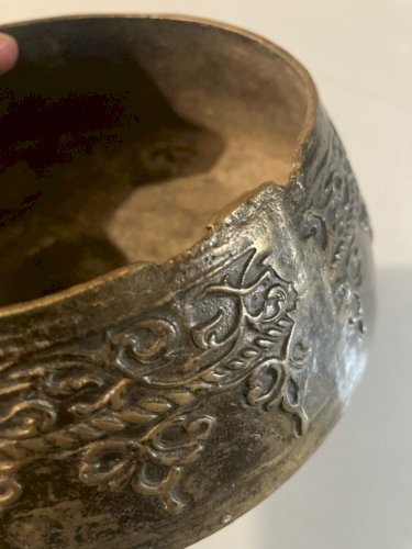 Bol Chantant Tibétain Bronze Metal XIXe A Identifier Musique Ancien