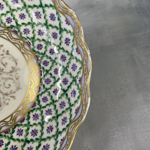 Bol coupe à fruit saladier & cuillère porcelaine décor par LE TALLEC Paris